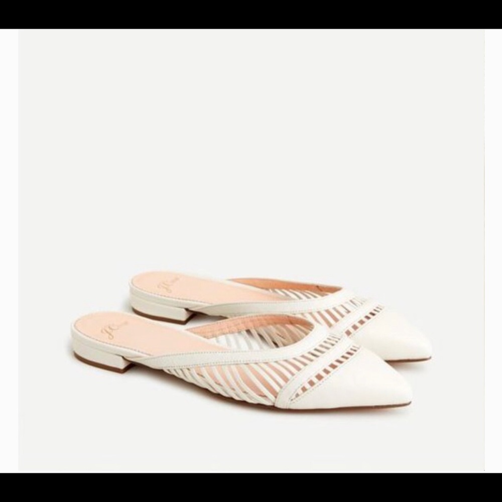J. Crew Backless Cage Mules in Ivory Size 9.5